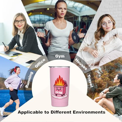 Funny Gifts for Women Men 20oz Tumbler with Lid and Straw - color: Multi 1367