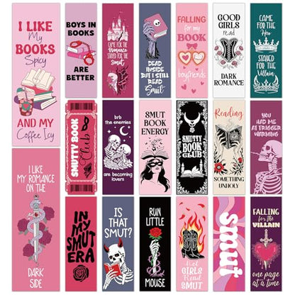 Wxiben Spicy Romance Bookmarks Gifts - 100 Pcs Romantic Bookmark Paper Skull RoseBook Marks Page Clips Reading Accessories for Women Men Book Lovers Students Teachers Bookish Office Supplies - color: Spicy Romance