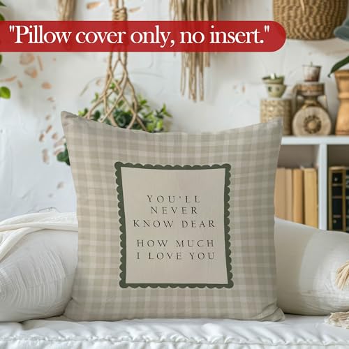 Retro Girl Nursery Throw Pillow Cover, Girl Nursery Decor, You'll Never Know Dear How Much I Love You Decorative Pillowcases Cushion Cases for Girls Room Bedroom Decor, 18x18 Pillow Cover - color: Never Know3