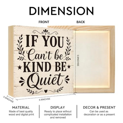 If You Can't Be Kind Be Sarcastic Wood Box Sign Mindfulness Gifts - color: Black-Brown