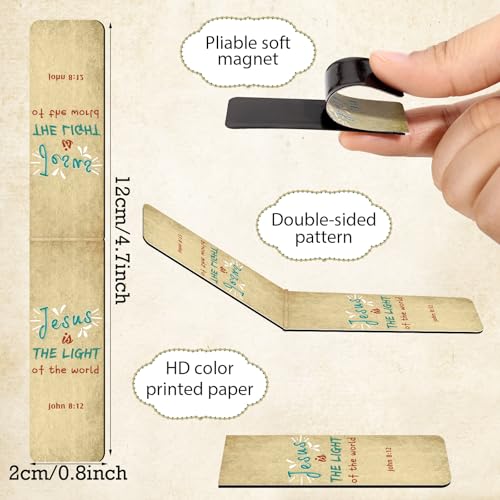Chinco 30 Pcs Magnetic Christian Bookmarks - Bible Verse Inspirational Scripture Page Clips, Religious Prayer Bookmarks for Women, Kids, Teachers, Church Supplies & School Gifts(Vintage) - style: Vintage