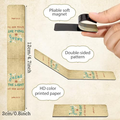 Chinco 30 Pcs Magnetic Christian Bookmarks - Bible Verse Inspirational Scripture Page Clips, Religious Prayer Bookmarks for Women, Kids, Teachers, Church Supplies & School Gifts(Vintage) - style: Vintage