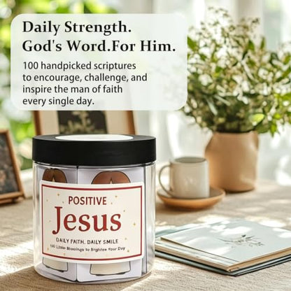 Bible Verse Jar, 100 Inspirational Scripture Cards, Christian Gifts for Women Men Mom Dad Friend Teacher, Birthday Gifts for Women, Christmas Stocking Stuffers