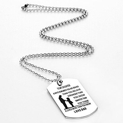 Christian Scripture Religious Dog Tag Necklace,Catholic Bible Verse Baptism Confirmation Sacrament Gifts - style: Always remember dad to daughter