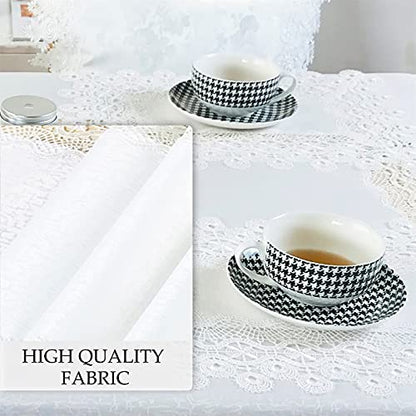 Lace Tablecloth Rectangle Fabric Washable Off White 16x70inch - color: H17879-white-1, size: 16*70
