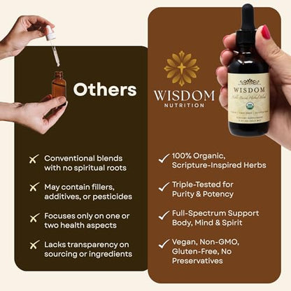 Organic Turmeric, Frankincense and Myrrh – Herbal Supplement Blend for Energy, Detox, Focus, Immunity & Stress – Non-GMO Vegan Tonic with Milk Thistle – Wisdom Bible Based Blend – 2oz Liquid Drops - style: Pack of 3