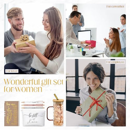 Skylety 6 Pcs Christian Gifts Set for Women Bible Study Supplies, Brown - color: Brown