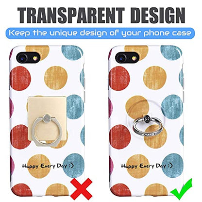 Transparent Phone Ring Holder Grip - EI Sonador Clear Cell Phone Ring Stand Holder Finger Grip Kickstand 360° Rotation, Compatible with Most of Phones, Tablets and Case (2 Silver Diamond) - color: 2 Silver Diamond