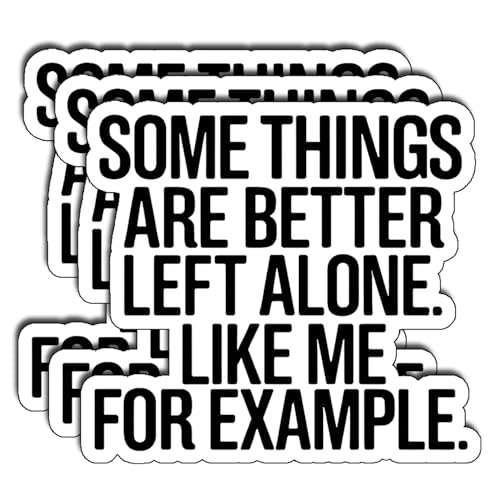 (3Pcs) Some Things are Better Left Alone Like Me for Example Stickers Funny Sarcastic Quote Humor Introvert Gifts Waterproof Vinyl Decals for Laptop Water Bottle Car Phone Size 2.8" x 3" - color: Some Things Are Better Left Alone. Like Me for Example.