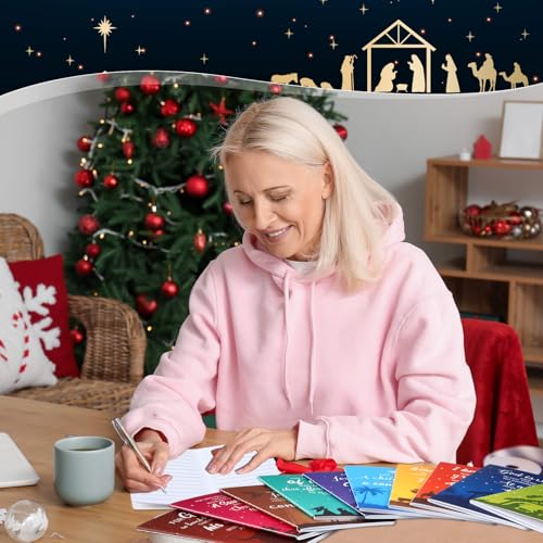 Tenceur 100 Pcs Mini Nativity Notepad Bible Verse 10 Styles Christmas