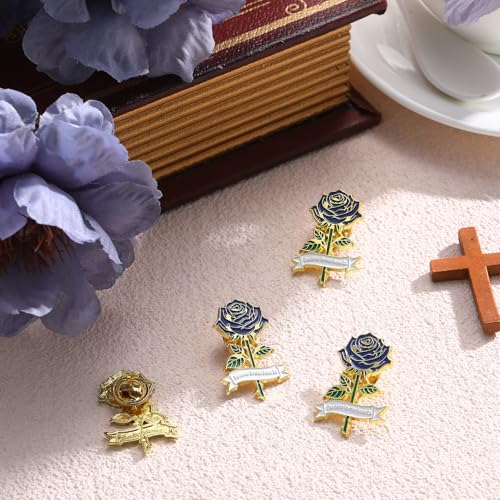 Misdary Funeral Favors Guest Memorial Rose Pin - color: Blue