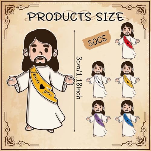 Liliaafar 50 Pcs Jesus Pins Bulk Christian Lapel Pins Sunday School Gifts