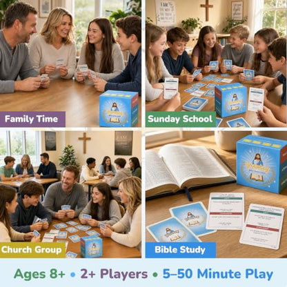 Yelakey Bible Trivia Card Game for Kids, Adults & Families, 550 Questions