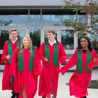 Premium Choir Traditional Stole - Solid Color - Satin - Unisex - color: Emerald