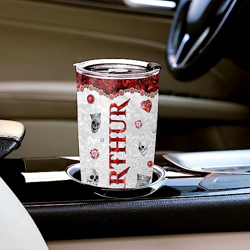 WAZONE Personalized Jewelry Crown Skull Tumbler With Lid Custom Name Sassy Since Birth Salty By Choice Insulated Stainless Steel 20oz 30oz TravelHalloween Themed Gift For Women Men - color: Skull
