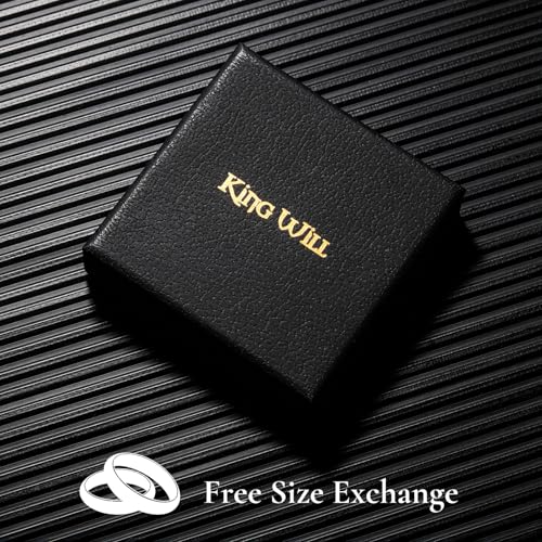 King Will Stainless Steel Men Ring Lord's Prayer Cross Ring Stainless Steel Men Wedding Ring, Wedding Band Bible Engraved Rings High Polished, Comfort Fit - color: SILVER