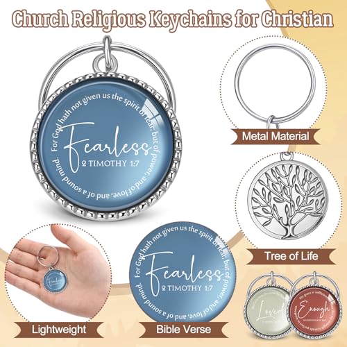 Equsion 36 Pcs Christian Keychain Bulk Mini Bible Keychains, Morandi - color: Morandi
