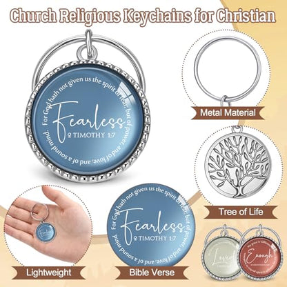 Equsion 36 Pcs Christian Keychain Bulk Mini Bible Keychains, Morandi - color: Morandi