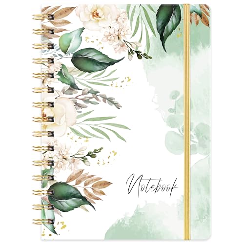 Ruled Notebook/Journal - Journal for Wemon, 8.5" X 6.4" - color: green white