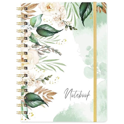 Ruled Notebook/Journal - Journal for Wemon, 8.5" X 6.4" - color: green white