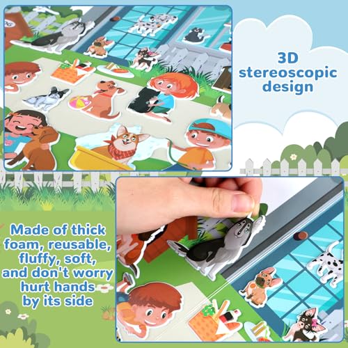 Pet Shop 3D Puffy Sticker Activity Book 100 Reusable Stickers Activities Puppy Sticker Book Cute Dog Cats Christmas Removable Stickers for Gifts Toys Supplies Favor - style: Pet Shop
