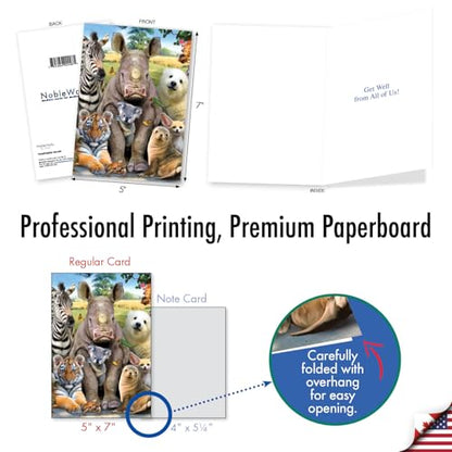 NobleWorks - Funny Get Well Greeting Card - Hilarious Feel Better Notecard with Envelope - Here's Looking At Zoo C6639AGWG-US - style: Here's Looking At Zoo