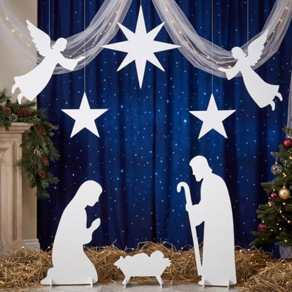 Pinkunn 7 Pcs Christmas Nativity Scene Decorations Set Indoor