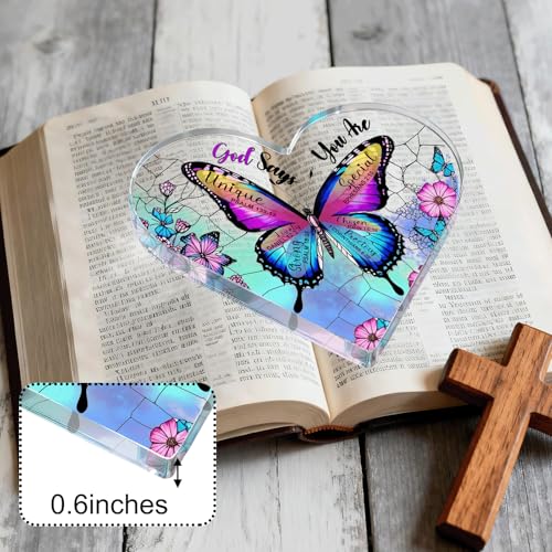 Butterfly Christian Gifts for Women Birthday Unique 6", Inspirational Religious Gifts for Mom, Friends, Coworker, Encouragement Gift for Her, Girl, Sister Bestie, Spiritual Home Decorative Acrylic Signs Plaque- Dream Blue - style: Butterfly- Dream Blue
