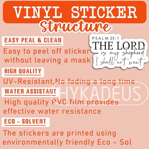 (3Pcs) Psalm 23:1 The Lord is My Shepherd Christian Bible Scripture Sticker - color: Psalm 23:1 the Lord is My Shepherd