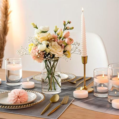 TBWIND 12pcs 6 Inch Clear Glass Cylinder Vases for Centerpieces - size: 12 Pack 6 Inch - Clear
