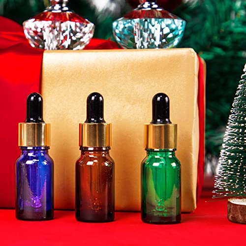 4 Pack 1/2 oz Clear Glass Dropper Bottles Essential Oil Containers