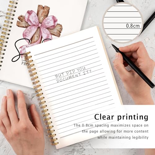 ETVISO Pink Coquette Bow Spiral Bible Notebook for Note Taking, Proverbs 31:25 Christian Gifts for Women Girls, Bible Study Supplies Journal, Cute Preppy Aesthetic Hardcover Spiral Notebooks 5.5 x 8.3 - color: 01-Bible(Proverbs 31:25)