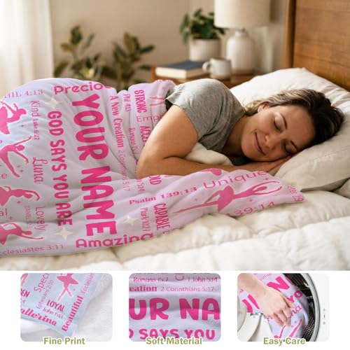 Personalized Ballet Blanket,Custom Ballet Dance Gifts for Christian - color: Ballet-custom, size: 30"x40"