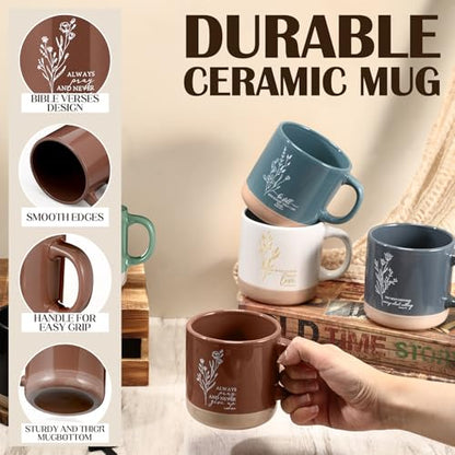 Didaey 10 Pcs Christian Gifts Bulk for Women, Religious Bible Verse Mugs - color: Neutral Color