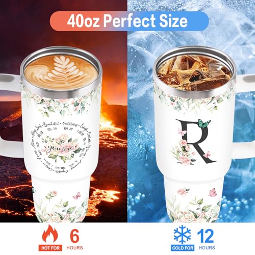 Christian Gifts for Women, Initial R Tumbler 40Oz - style: Initial R cup