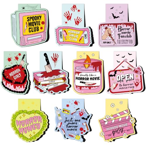 Horror Movie Magnetic Bookmarks 20Pcs Spooky Die-Cut Markers, Party Favors - style: Halloween Horror Movie