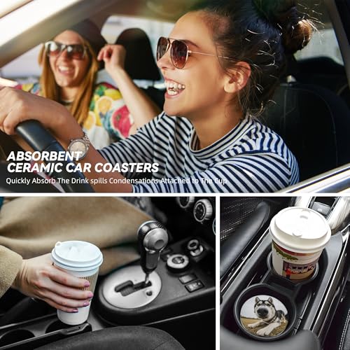 Car Coasters for Cup Holder 2 Pack - Dog - color: Dog