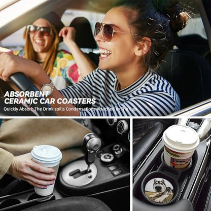 Car Coasters for Cup Holder 2 Pack - Dog - color: Dog