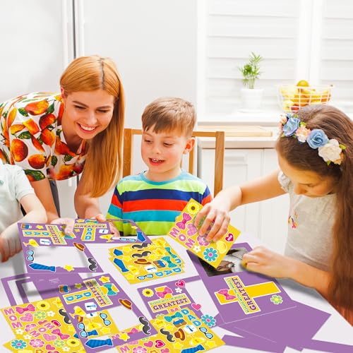 BeYumi Religious Picture Frame Craft - 28Pcs Mother's Day Religious Photo Frame Craft Kit for Kids DIY Cross Picture Holder Christian Sunday School Classroom Home Mother's Day Gift Set Fun Activities