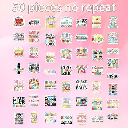 50 Pcs Funny Bingo Stickers for Adults Bingo Accessories Stickers - style: Bingo