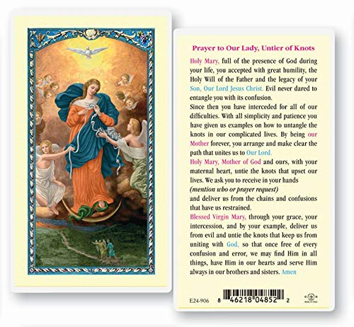 Our Lady, Untier Of Knots Prayer Laminated Holy Cards (Set of 5)