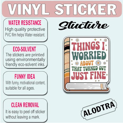 (3PCS) Things I Worried About That Turned Out Just Fine Vinyl Sticker Pack Durable Waterproof Stickers for Laptop Water Bottle Car Bumper Phone Case - color: Things I Worried About That Turned Out Just Fine