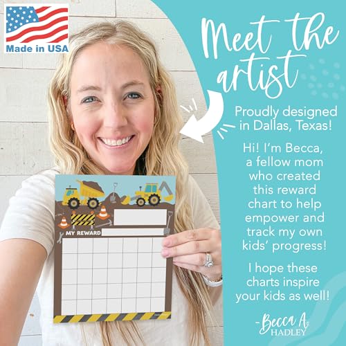 Sticker Chart for Kids Behavior at Home and Back to School Reward Charts - color: Construction