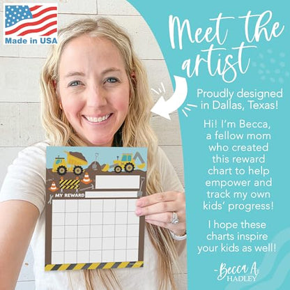 Sticker Chart for Kids Behavior at Home and Back to School Reward Charts - color: Construction