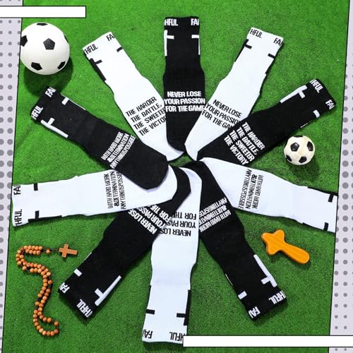 Glitopper 6 Pairs Cross Grip Soccer Socks US 6-13 christian - color: 2 Colors, style: Struggle