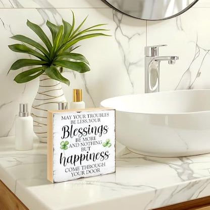 May Your Troubles Be Less And Your Blessings Be Wood Box Sign - color: white023