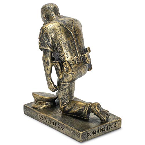 Dicksons Joyful in Hope Praying Police Officer 5 inch Gold Resin Stone Table Top Figurine - style: Joyful In Hope Praying Police Officer