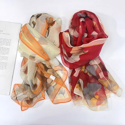 Pokeedioty Scarfs for Women Lightweight Fashion Scarves Elegant Floral Pattern Sheer Scarfs Sunscreen Shawls Wraps - color: P 0143