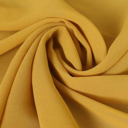 LMVERNA Solid Color Bubble Chiffon Scarf for Women Fashion Soft Hijab Long Scarfs Wrap Scarves - color: Gold