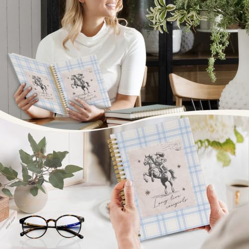 YLZlhb Blue Gingham Western Cowgirl Spiral Notebook Journal 5.5x8.3 Inches - color: Cowgirl2